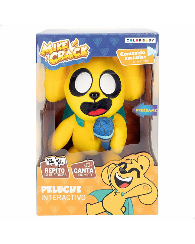 Yellow Mikecrack plush toy with sound, 29 cm, soft stuffed animal perfect for kids, from the Mikecrack plush toy collection.