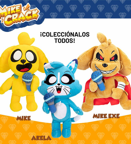 Yellow Mikecrack plush toy with sound, 29 cm soft stuffed animal perfect for play and cuddling.