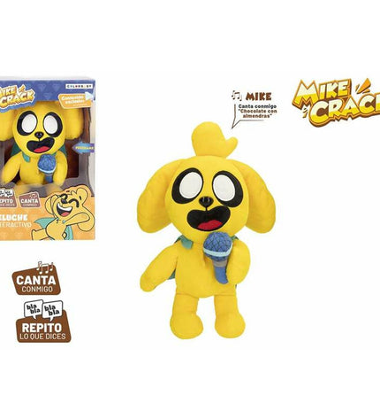 Yellow Mikecrack plush toy with sound, 29 cm, soft stuffed animal for kids, from the Mikecrack brand.