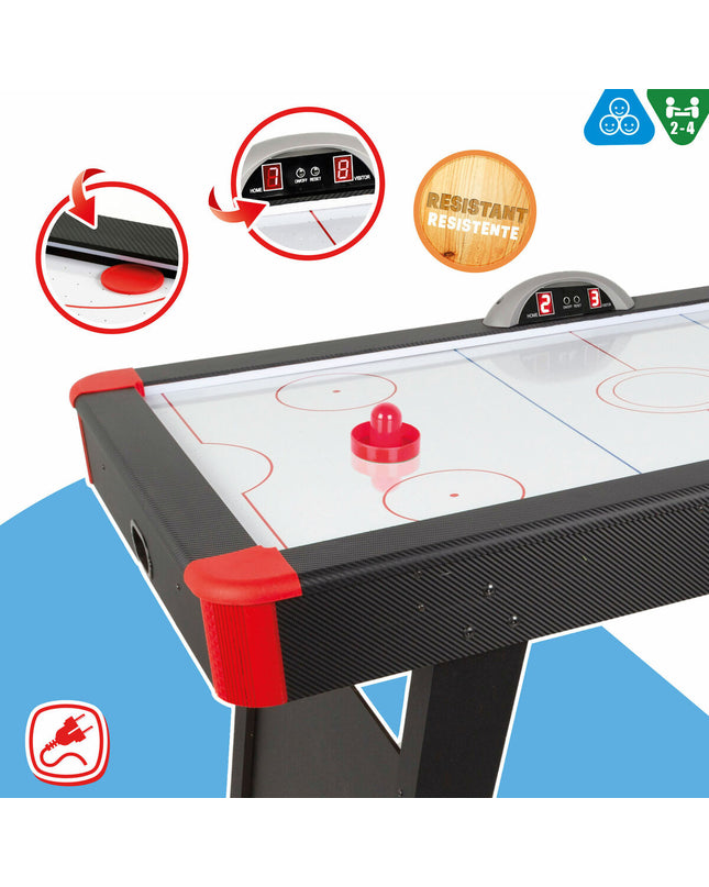 CB Games hockeytafel with 137x84x73 cm playing surface, featuring paddles and hockey figures, designed for fun indoor gameplay.