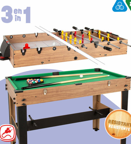 CB Games multi-spel tafel with 107x88x58 cm size, 3-in-1 play table for games and toys, featuring colorful surface and accessories.