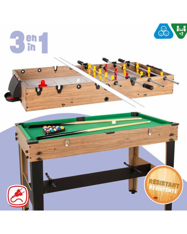 CB Games multi-spel tafel with 107x88x58 cm size, 3-in-1 play table for games and toys, featuring colorful surface and accessories.