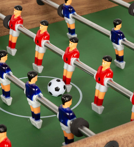 CB Games foosball table measuring 121 x 81 x 61 cm, designed for fun and active gameplay in game rooms or recreational areas.