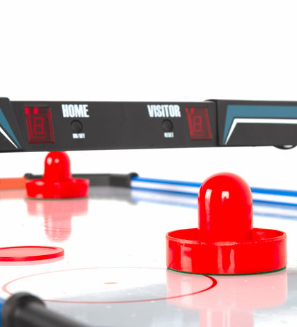 CB Games hockeytafel toy with blue and black playing surface, small-sized table hockey game for kids, 106x75x53 cm