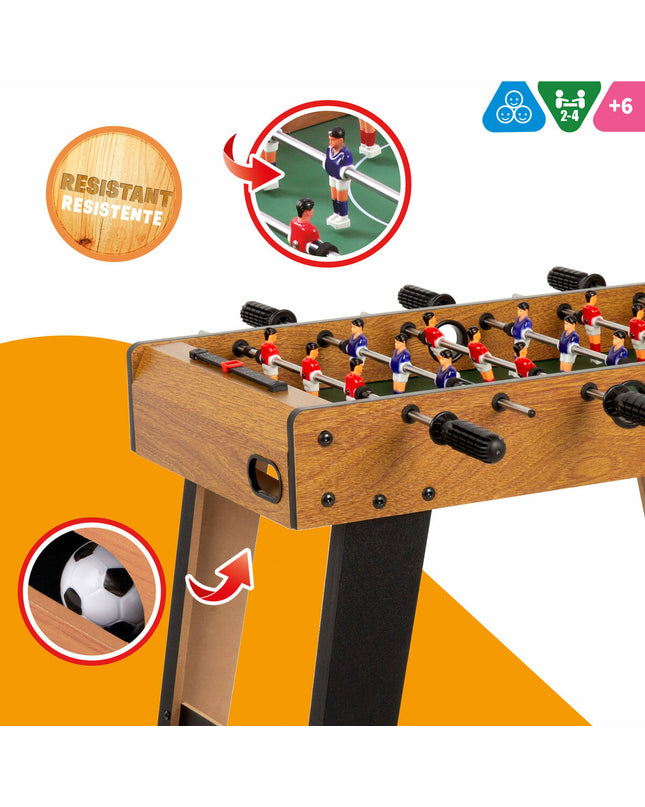 Colorbaby kids' foosball table, 70x65x37 cm, colorful plastic game with miniature soccer players for children’s playroom entertainment.