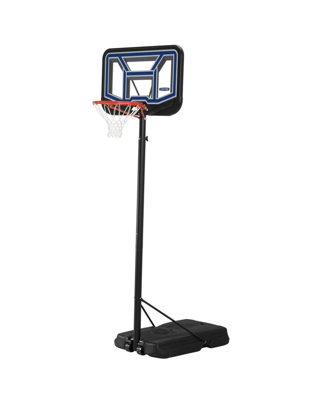 Lifetime basketball hoop with backboard and net, outdoor sports equipment, 110 x 305 x 159 cm for basketball games.