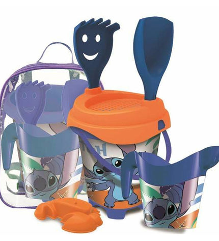 Stitch-themed toy and game set featuring a colorful backpack with Stitch character design for children.