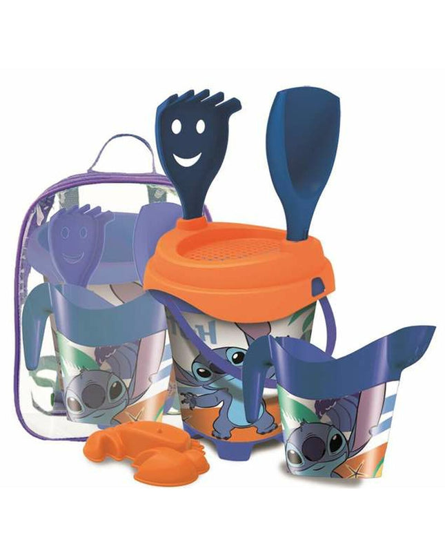 Stitch-themed toy and game set featuring a colorful backpack with Stitch character design for children.