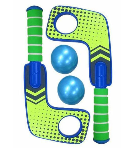 Comansi hockeytafel toy for indoor play, with colorful wooden paddles and a small ball, designed for fun and active games.