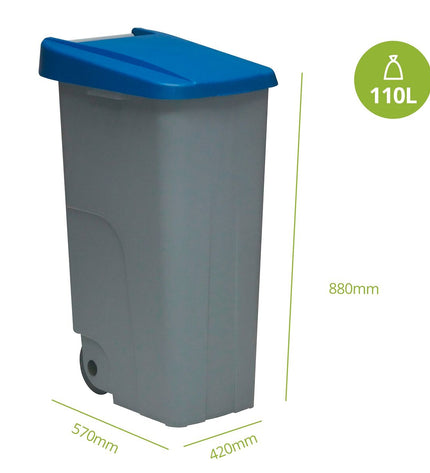 Denox recycling prullenbak in blauw en grijs, voor huis en koken, opslag en organisatie, with a modern design and compact size.