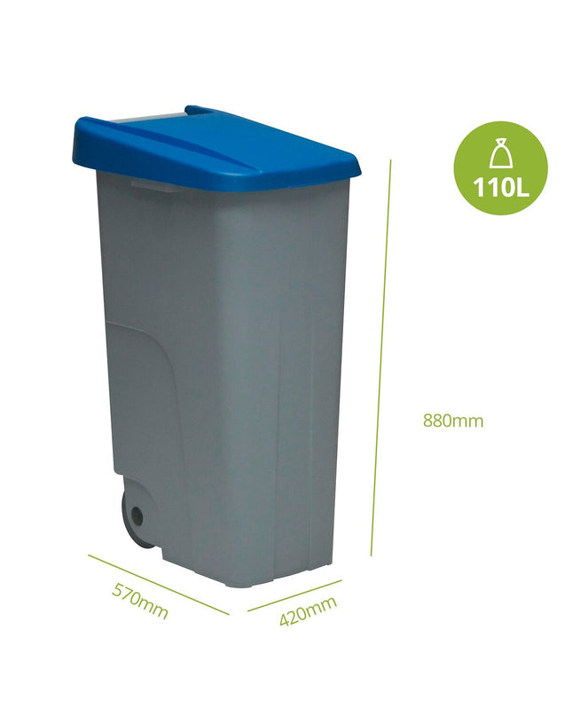 Denox recycling prullenbak in blauw en grijs, voor huis en koken, opslag en organisatie, with a modern design and compact size.