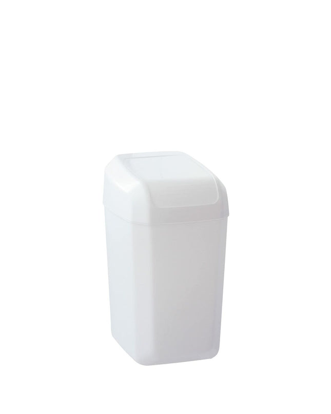 Denox 15L white waste bin for home and kitchen storage, measuring 28x22x40 cm, with a simple, modern design.