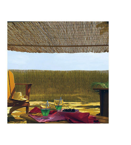 EDM Product brown bamboo garden fence panel, 1x5 meters, outdoor decorative fencing for garden privacy and aesthetics.