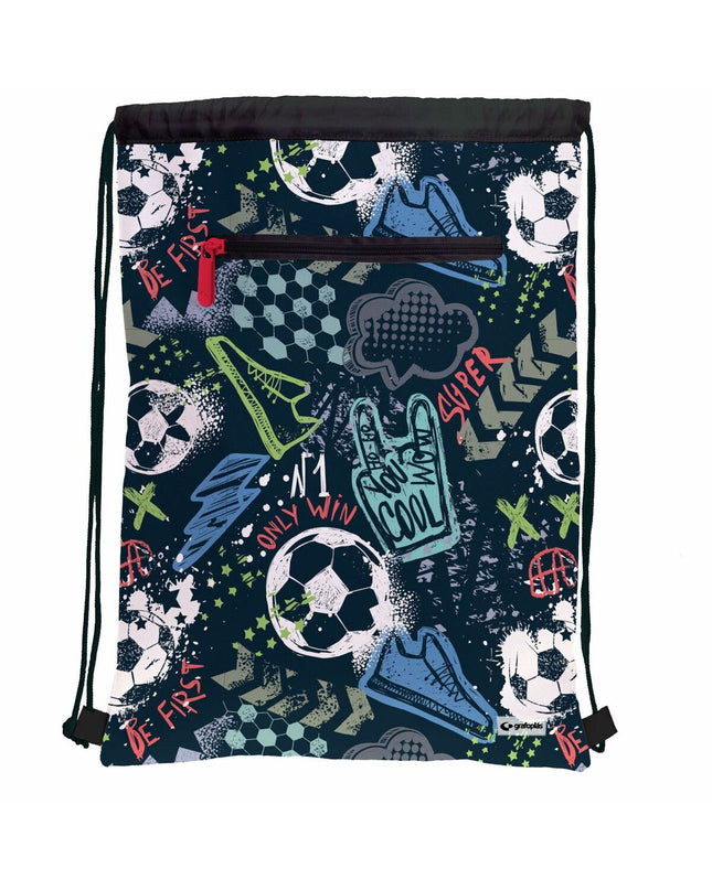 Grafoplas sport outdoor drawstring backpack with logo, durable fabric, ideal for fans and outdoor activities.