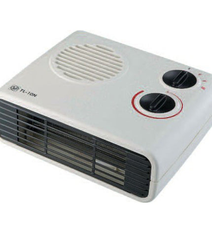 S&P TL10N white 2000W portable heater for home and kitchen, compact design with control panel and vents.