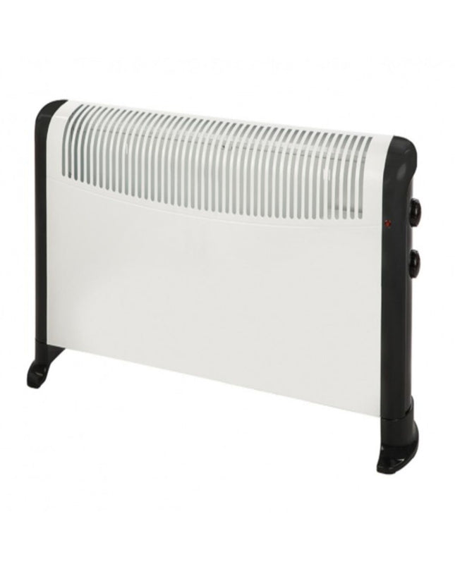 S&P TLS501 white digital heater with 2000W, portable home and cooking climate control device, showing digital display and vents