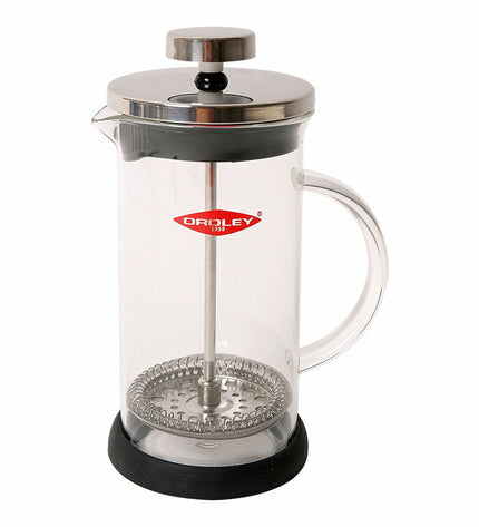 Oroley Spezia coffee pot with piston, 6 cups, borosilicate glass and stainless steel 18/10, 600 ml for brewing coffee or tea