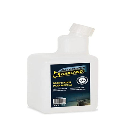 Garland 1L dosing dispenser for garden, pool, and Jacuzzi chemicals, shown in a close-up of the plastic unit.