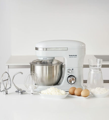 Taurus MIXING CHEF1000 blue 1000W blender and dough mixer with 4L capacity, compact kitchen appliance for home cooking