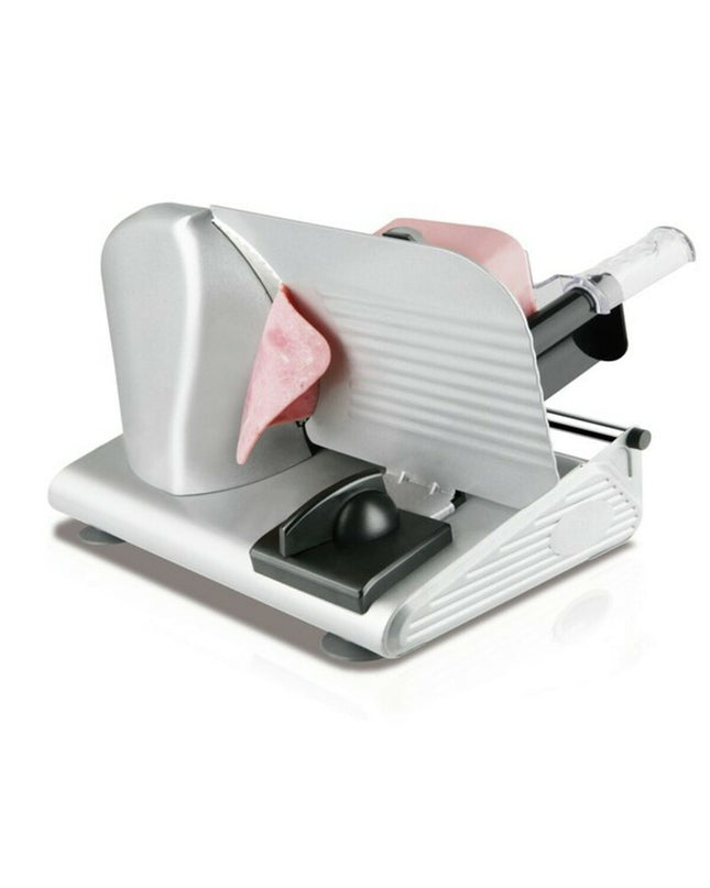 Taurus Cutmaster 150 W electric slicing machine with stainless steel blade and compact design for kitchen use.