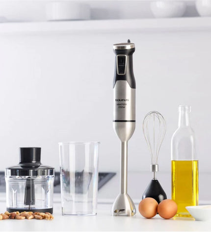 Taurus HBA1700X black handheld mixer with stainless steel beaters and ergonomic handle for kitchen use