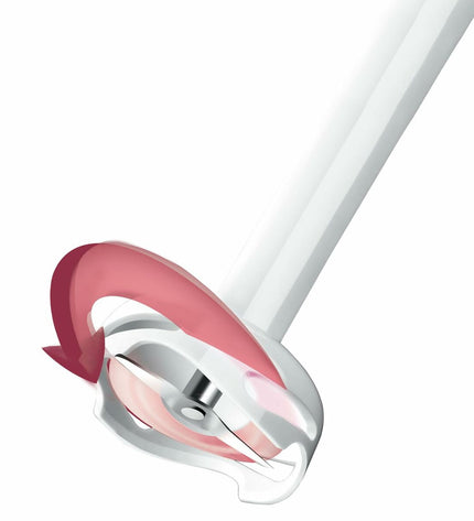 Taurus ROBOT750 hand blender with 750W motor, stainless steel blending shaft and control buttons, in a kitchen setting.