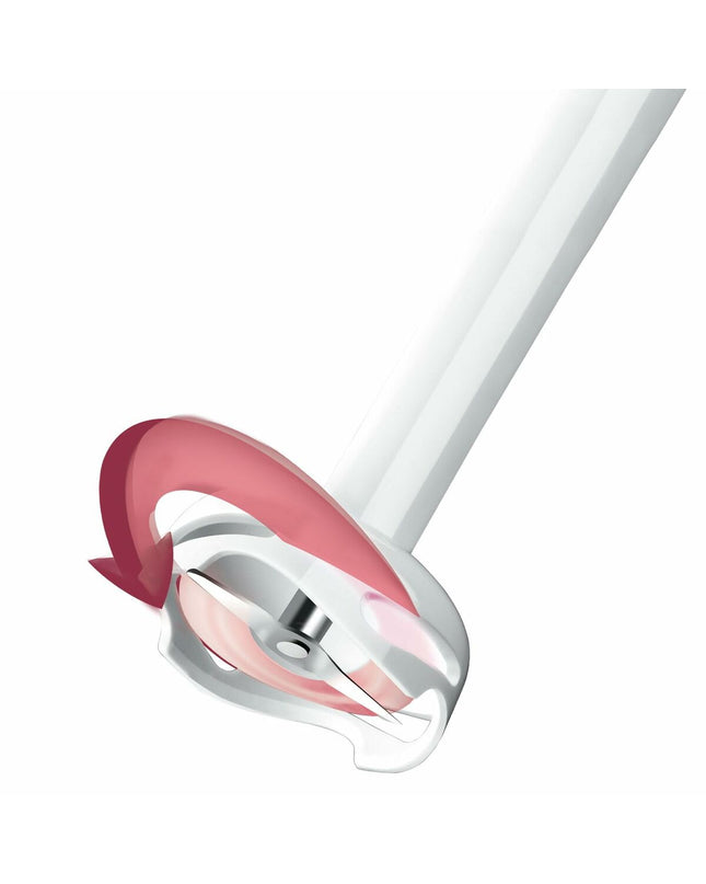 Taurus ROBOT750 hand blender with 750W motor, stainless steel blending shaft and control buttons, in a kitchen setting.