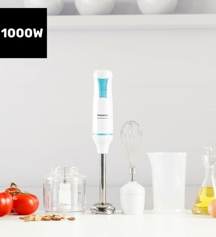 Taurus ROBOT 1000 PLUX Wit hand blender with control buttons and blending shaft for kitchen use