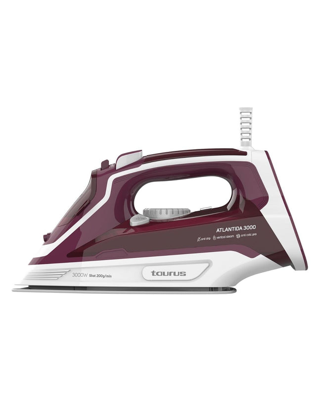 Taurus 918979000 3000W steam iron with digital controls and ergonomic handle, suitable for home ironing tasks