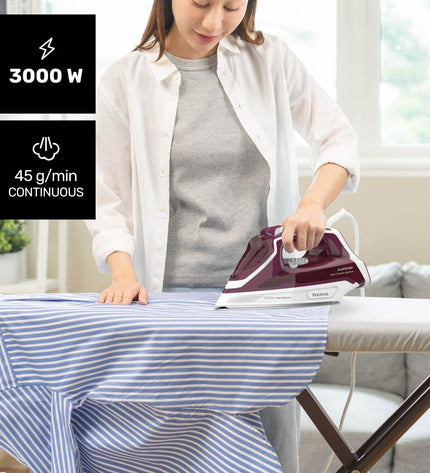 Taurus 918979000 3000W steam iron with adjustable temperature and steam control for household clothing ironing.