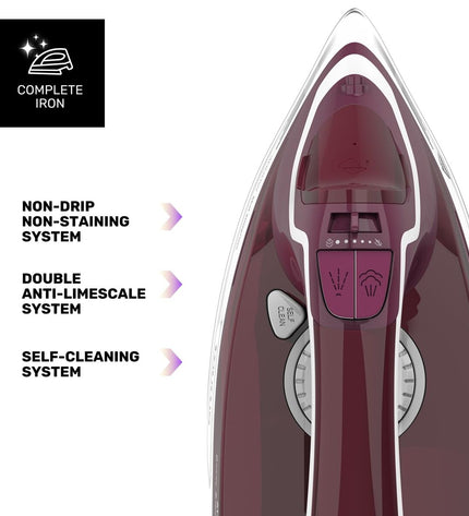Taurus 918979000 3000W steam iron for household use, showing the sleek design and control panel of the high-power garment steamer.