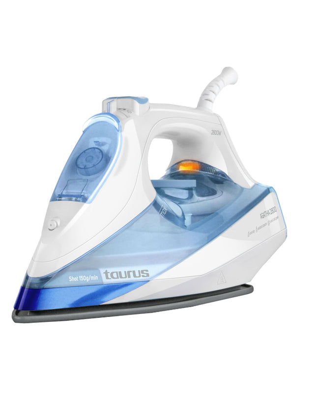 Taurus Agatha 2800W steam iron with water tank and ergonomic handle, ideal for household clothing ironing.