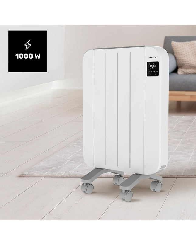 Taurus Nepal 1000 digital heater for four rooms, portable air conditioning unit in white, suitable for home and cooking use.