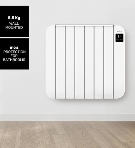 Taurus PERSIA1500 digital heater with 1500W, portable home heating device, shown in white with control panel.