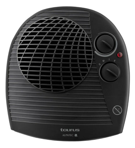 Black Taurus 2000W portable heater with digital display and adjustable temperature controls for home and kitchen use.