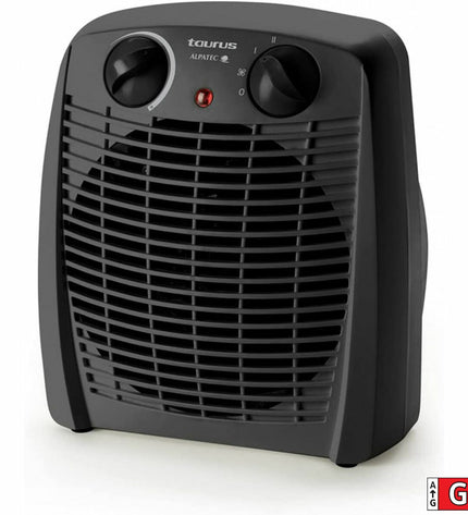 Icon image of Taurus GOBI black 2000W portable heater for home and cooking, showing product features and brand logo.