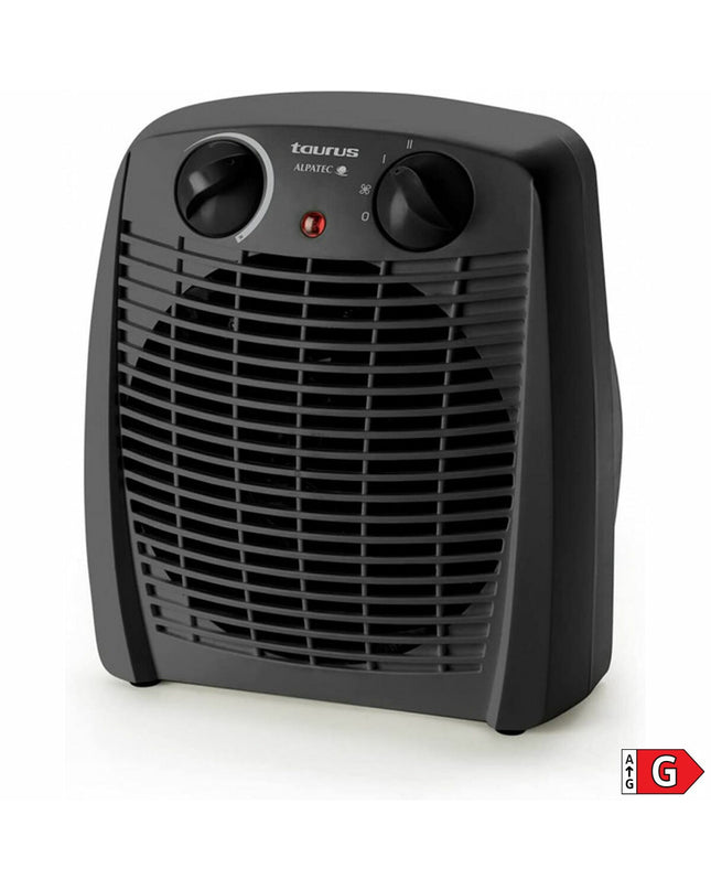 Icon image of Taurus GOBI black 2000W portable heater for home and cooking, showing product features and brand logo.