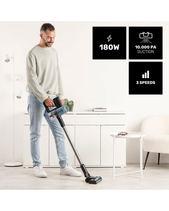 Taurus Steelstofzuiger vacuum cleaner for home cleaning, shown with its sleek design and lightweight construction.