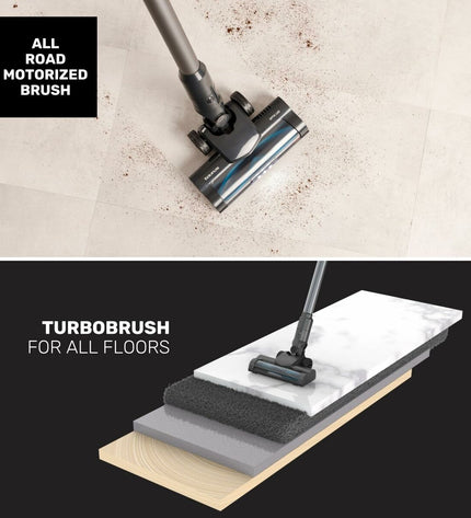 Taurus Steelstofzuiger vacuum cleaner for home cleaning, showing the sleek design and attachments for floors and upholstery.