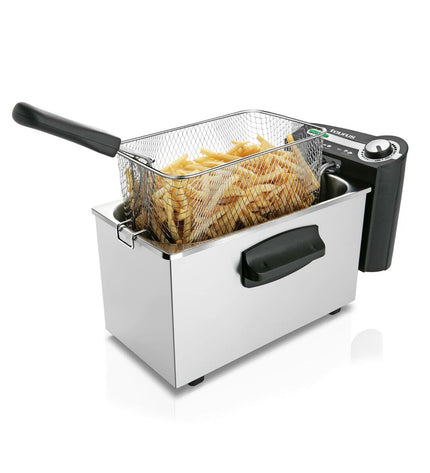Taurus Professional 4 Frituurmachine in black with digital controls and a 2200W power, compact kitchen deep fryer.