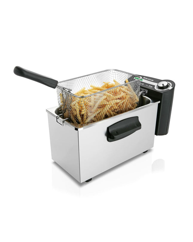 Taurus Professional 4 Frituurmachine in black with digital controls and a 2200W power, compact kitchen deep fryer.