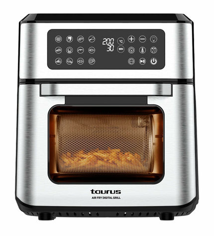 Taurus AIR FRY GRILL 12L air fryer and grill appliance for home cooking, black and silver finish, digital control panel