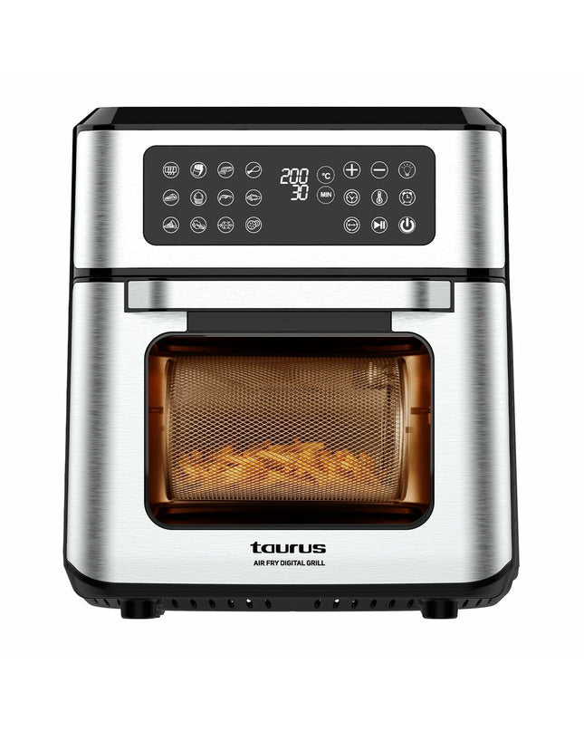 Taurus AIR FRY GRILL 12L air fryer and grill appliance for home cooking, black and silver finish, digital control panel