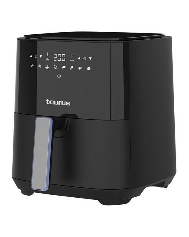 Taurus luchtfriteuse 973994000 for home cooking, compact electric air fryer with digital controls and black finish