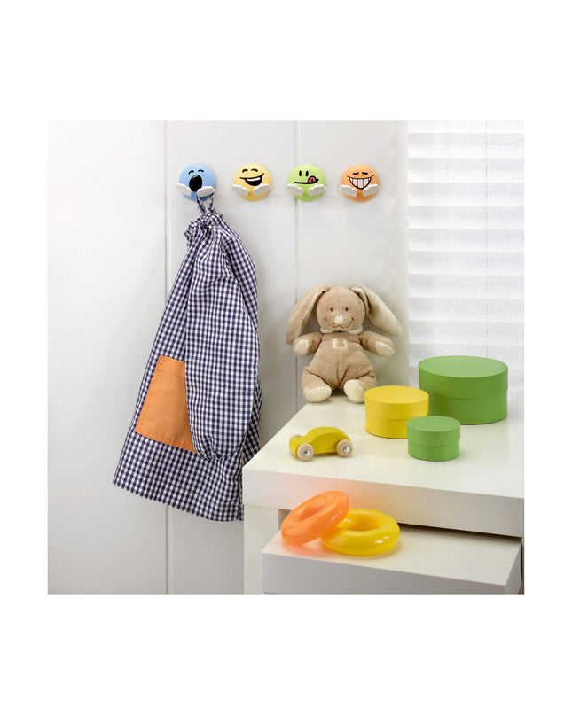 Pink Inofix hook for hanging, designed for children's towels in bathroom and kitchen, with a simple mounting design.