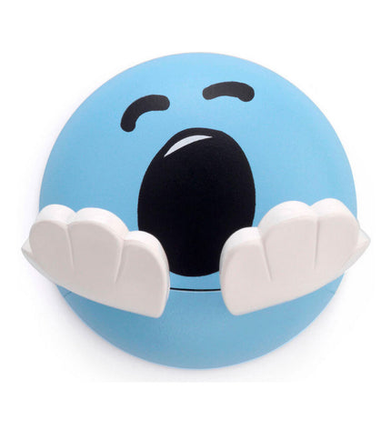 Inofix blue towel hook for children, wall-mounted bathroom accessory, ideal for hanging hand towels in a family bathroom setting