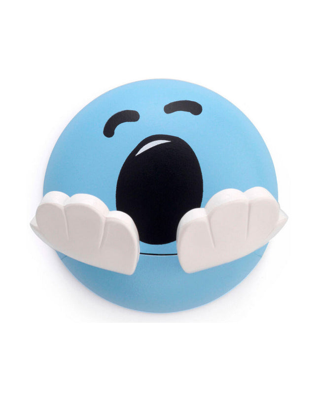 Inofix blue towel hook for children, wall-mounted bathroom accessory, ideal for hanging hand towels in a family bathroom setting