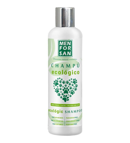 Menforsan unperfumed 300ml eco-friendly dog and cat shampoo, concentrated and suitable for pets with sensitive skin.