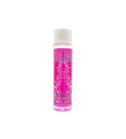 Nuei Cosmetics of the Night massage oil bottle for health and personal care, with a sleek label and amber-colored liquid inside.