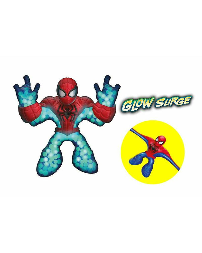 Bandai Marvel Glow Surge Spider-Man action figure, 13 cm tall, with dynamic pose and glow effect, part of Marvel superhero toy collection.